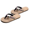 thumbnail image 3 of 1 par de pantuflas de verano de suela plana para playa, chanclas de paja sintética, elegantes y refrescantes zapatos de playa para mujer, 3 of 5