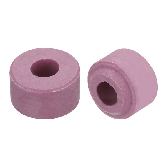 Uxcell 10 Pcs Ceramic Insulator Bead, 6 x 15.5 x 12mm Electronic Wire Bundle Insulation Heat Protection Round Shaped Ceramic Tube for Cable Bundle, Purple Red