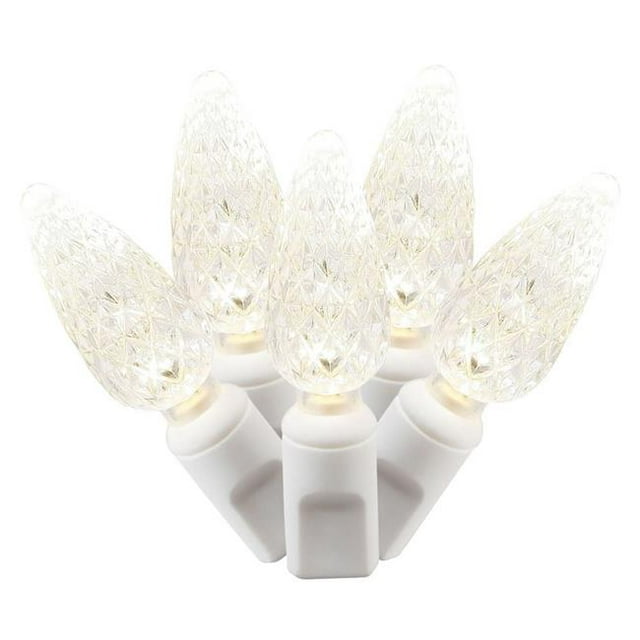 LED White Wire End Connecting 25 ft. Long Light Set with Warm White Lights in Poly Bag