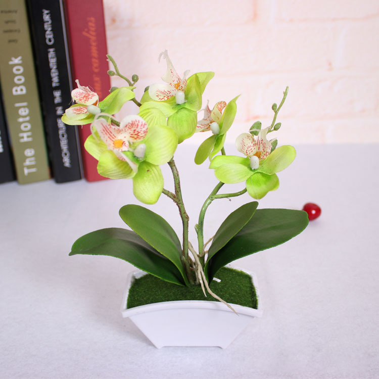 Artificial Flower Butterfly Orchids Flowers Bouquet Simulated Potted Plants For Wedding Home