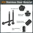 thumbnail image 3 of Uxcell 50 Pack #10 x 1-1/4" Self Drilling Screws, 410 Stainless Steel Self Tapping Screws for Metal, Black Zinc Plated, Hex Washer Head Sheet Metal Screws, 3 of 5