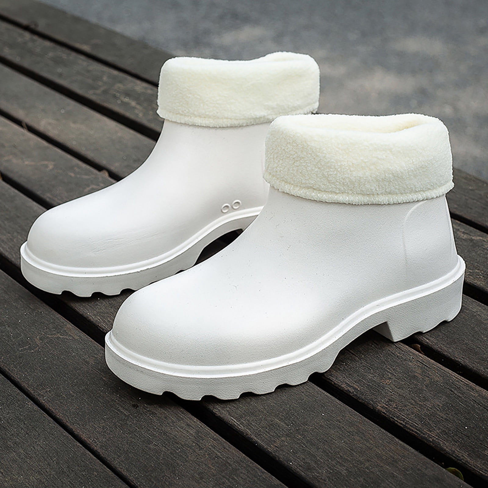 EHQJNJ Rain Boots for Women Wide Calf 2024 New Korean Edition Anti and Durable Detachable Plush Eva Light Sole Rainshoes and Rainboots Tall Rain Boots for Women Rain Boots Women Tall