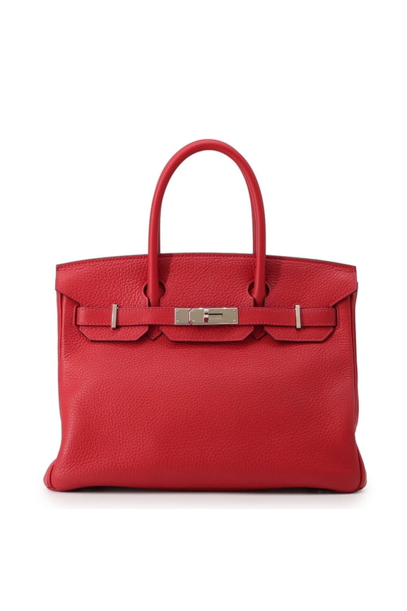Pre-Owned Hermes Birkin 30 Rouge Casaque Taurillon Clemence U stamp HERMES handbag women's