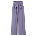 thumbnail image 3 of Kids Girl's Pants New 2025 Summer Teen Girls Casual Wide Leg Pants High Waisted Cute Tie Knot Pants Loose Flowy Beach Trousers Purple 4 Years, 3 of 8