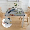 thumbnail image 2 of BANET  Spring Summer Tablecloths Wrinkle Free Anti-Fading Table Cloth Linen Blue Birds and Floral Rectangle Table Cover for Kitchen Dining, Party, Holiday, Buffet and Wedding white, 2 of 7