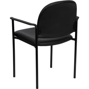 Flash Furniture Tiffany Comfort Black Vinyl Stackable Steel Side Reception Chair with Arms
