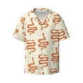 thumbnail image 2 of Lsque Hand Drawn Snake print Men's Cuban Collar Short Sleeve Shirt Summer Beachwear Casual Button Down Fashionable Vacation Leisure Shirt-Medium, 2 of 7