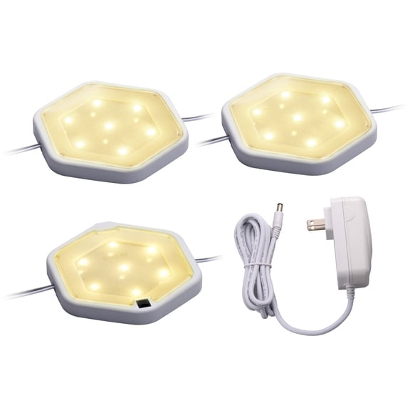 BLACK DECKER LED Under Cabinet Puck Light Kit, Warm White, 3-Pack