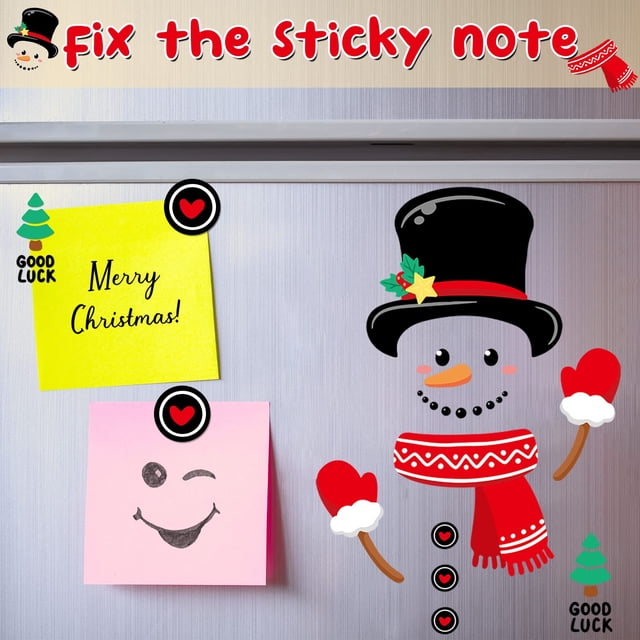 Juego de 2 calcomanías con imán para refrigerador de Claus, calcomanías de decoración navideña, calcomanías para decoraciones navideñas para el hogar