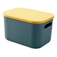 thumbnail image 4 of RUNROTOO Rectangular Plastic Storage Bin for Home and Office 1Pcs 10.2X7.4X6.4in Blue, 4 of 8
