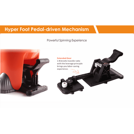Mob System - Arevo Rocket Wet Spin Mop and Bucket with Foot Operated Easy Wring System and Washable