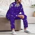 thumbnail image 7 of Daiia Dark Purple Snowflakes for Men's Long-Sleeved Pajama Set – Soft & Comfortable Sleepwear Button-Up Pajamas Cozy Lounge Wear-, 7 of 7