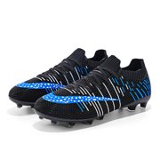 CERYTHRINA Men’s Soccer Cleats Low-Top Outdoor Athletic Shoes Football Competition Sneaker Black 44