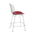 thumbnail image 2 of Mod Made Mid Century Modern Chrome Wire Counter Stool - Set of 2-Color:Red, 2 of 5