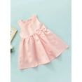 thumbnail image 3 of Liacowi Toddler Baby Girl Princess Dresses Sleeveless Solid Color Zip Up Bow Tutu Dress Party Casual Outfit, 3 of 9