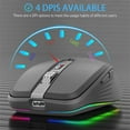 thumbnail image 6 of OEFNTAC 2.4GHz Wireless Mouse Computer Mouse Bluetooth Mouse 5.1 Mode Gaming Mouse Wireless Optical USB Gaming Mouse 1600DPI Rechargeable Mute Mice, 6 of 6