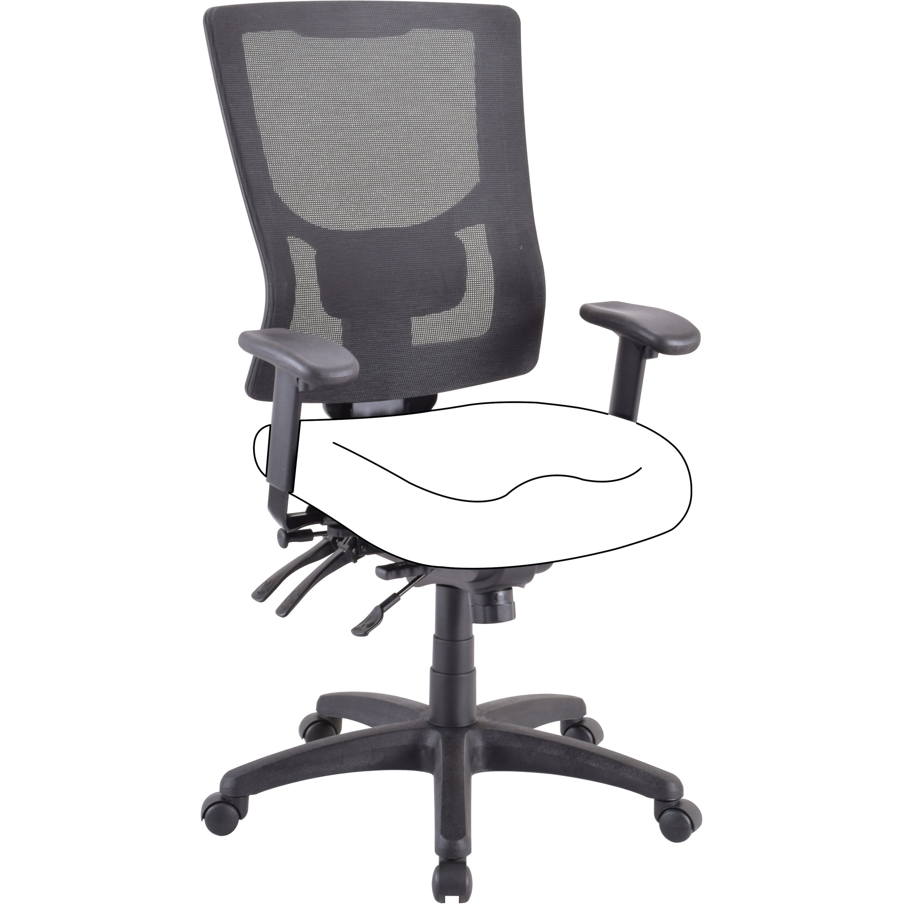 1539761 Tempur-Pedic Mesh Back Fabric Task Chair Black TP7000-RAV/COAL 