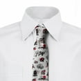 thumbnail image 2 of Necktie, Japanese Architecture, 3.7", Dark Coral Black White, by Ambesonne, 2 of 3