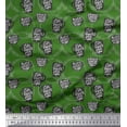 thumbnail image 1 of Soimoi Green Poly Georgette Fabric Life Begins After Coffee Text Print Sewing Fabric Yard 52 Inch Wide, 1 of 5