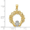 thumbnail image 3 of FB Jewels 14K Yellow Gold Rhodium Claddagh Pendant, 3 of 3