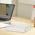 thumbnail image 1 of Caja de almacenamiento de escritorio de acrílico | Organizador apilable transparente con múltiples compartimentos | Diseño antideslizante y estable para suministros de oficina, libros y documentos |, 1 of 7
