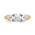 thumbnail image 4 of Solid 14k Yellow and White Gold Two Tone Three Stone Engagement Ring with CZ Cubic Zirconia Size 7.5, 4 of 8