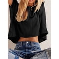 thumbnail image 2 of Women's Sleeve Crewneck T Shirts Loose Casual Summer Tops Comfy Basic Tees, 2 of 5