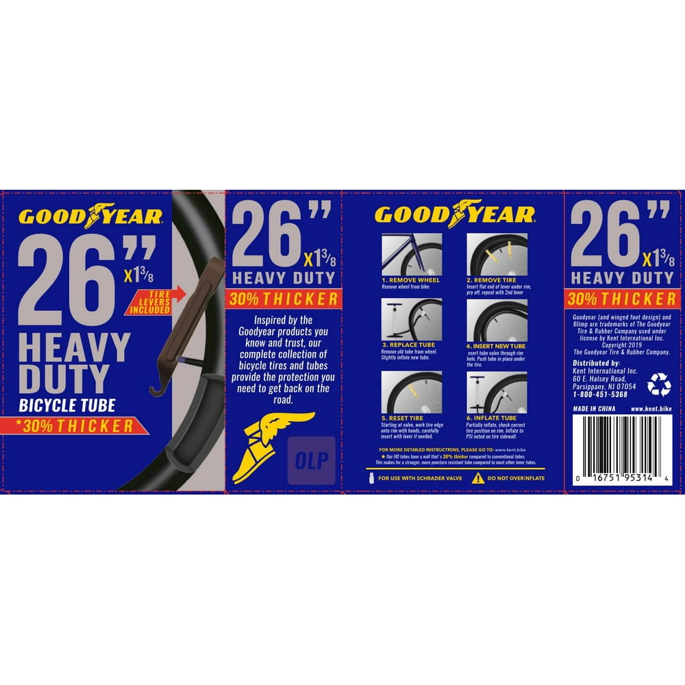 Goodyear 26" x 1 3/8 Heavy Duty Bike Tube, Black Walmart