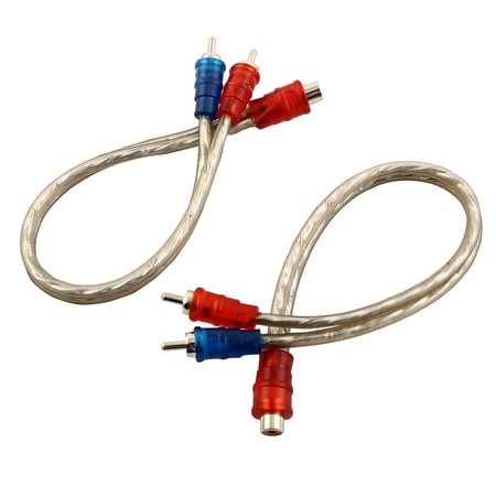 Car Audio RCA Female to Dual RCA Male Splitter Adapter Wire Connector 2