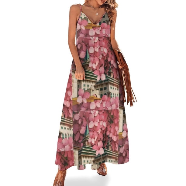 Vestido sin mangas con estampado floral de Khanyar, vestidos de fiesta, vestido de verano 2024, vestidos de verano para mujer 2024, vestidos de verano para mujer 2024
