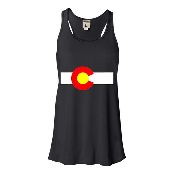 Womens Colorado State Flag Flowy Racerback Tank Top T-Shirt