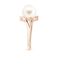 thumbnail image 3 of Angara Solitaire Freshwater Cultured Pearl Bypass Split Shank Ring in 14K Rose Gold for Women | June Birthstone Jewelry for Her, 3 of 8