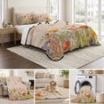 thumbnail image 6 of Full Quilt Set 78''x90'', Colorful Spring Floral Lightweight Summer Bedspread Coverlet Set with 2 Pillow Shams, Vintage Summer Botanical Breathable All Season Quilt Bedding for Bedroom/Guest Room, 6 of 9