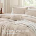 thumbnail image 5 of Full Comforter Set - 4 Pieces Pinch Pleat Bed Set, Linen Boho Bedding for All Season, 1 Soft Comforter, 2 Pillowcases, 1 Decorative Pillow, 5 of 9