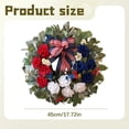 thumbnail image 3 of 4th of July Patriotic Wreath with Flag Ribbon, 17.72 Inch Red White Blue Rose and Eucalyptus Wreath, Festive Independence Day Decor for Front Door, Porch, Mantel and Holiday Celebrations, 3 of 7