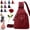 Wine, variant on Premium 3 in 1 Anti-Theft Travel Tote Bag,Convertible Backpack Purse for Women with Lockable Zippers, Water-Resistant Oxford Cloth Commuter & Weekender Bag