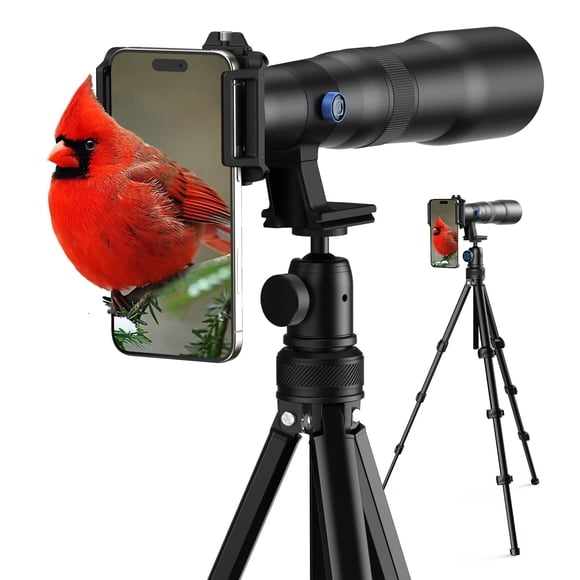 Lente telefoto APEXEL con zoom 50x y trípode para celulares