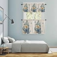 thumbnail image 5 of Blue Snowman Christmas Kitchen Curtains Sets for Windows 24 Inch Length, Xmas Snowflake Rustic Rod Pocket Window Treatments Tier Curtains and Valances Set for Bedroom/Bathroom, 5 of 8