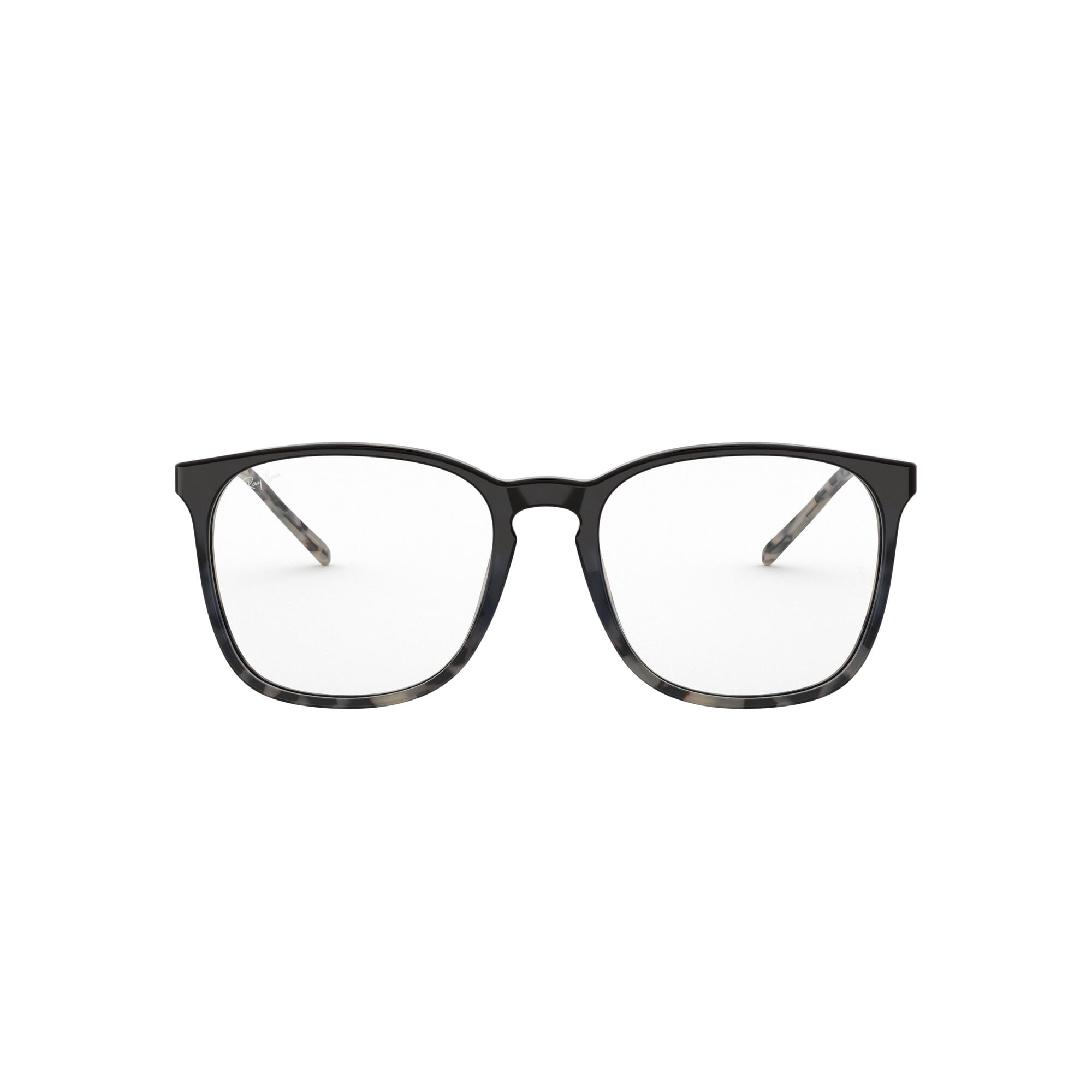 Ray-Ban Women's Size 54 Square D-Frame RB5387 Optics Prescription Eyeglasses with Case, Blue Gradient Havana Beige/Demo Lens