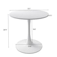 thumbnail image 4 of 32" Round Coffee Table, Accent Table with MDF Table Top, Metal Base, Modern Side End Table for Dining Room, Kitchen, Living Room, White., 4 of 8