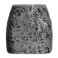 thumbnail image 4 of Letdown Women's Sequin Mini Skirt High Waisted Bodycon Sparkly Party Skirt Shiny Club Night Out Skirt, 4 of 5