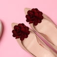 thumbnail image 2 of Removable Shoe Flower Clips with Rhinestone Embellishments for Women White Polyester Craft Flowers, 2 of 8