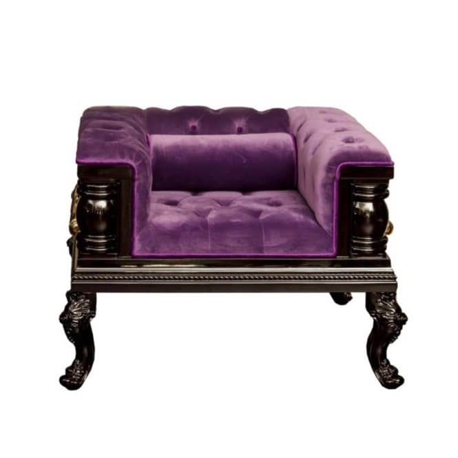 Apex Casket Company Gothic Inspired Purple Velvet Single Sofa - Walmart