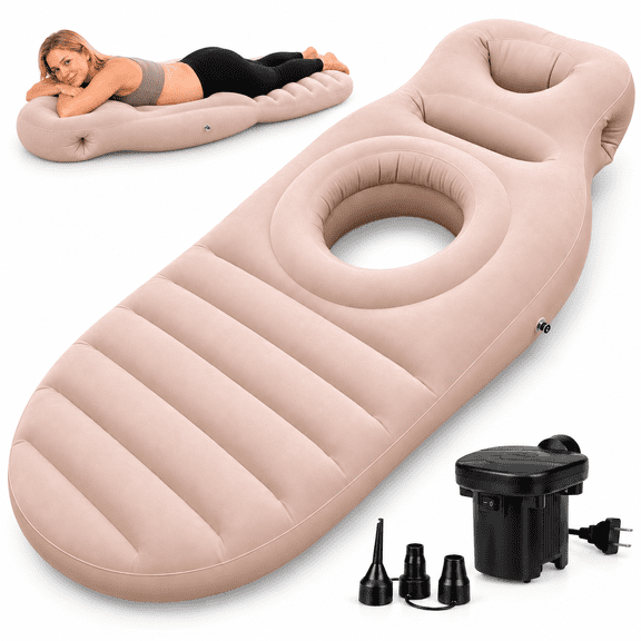 INSMART Inflatable Pregnancy Pillow, Maternity Body Pillow for Pregnant Women, Prone Sleeping Support with Electric Air Pump, Comfort Belly Pillow for Home and Travel Use