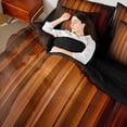 thumbnail image 4 of Homewish Gradient Stripe 7pcs Queen Bedding,Glitter Stars Bedding Comforter Set Queen,Red Brown,Black Reversible, 4 of 8