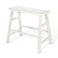 thumbnail image 2 of Rena Bar Height Bench, 33 Inch Rustic White Sand Mahogany Wood Frame, 2 of 6
