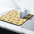 thumbnail image 3 of Washable Rubber Sunflower Cute Floral Dish Drying Mats for Kitchen Counter Home Large Coffee Bar Pad Accessories and Decor for Utensils Stemware 16''x18'', 3 of 7