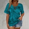 thumbnail image 6 of Tie Dye Tshirt for Women Plus Size Casual Summer Tops Oversized Baggy Womens Graphic Tees Dark Blue, 3XL, 6 of 6