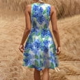 thumbnail image 5 of Light Royal Blue Women Hawaiian Ruched Tropical Midi Mini Short Knee High Graphic Dresses for Women Sleeveless Short Sleeve Boat Vneck Neck Beach Brunch Fall Summer Dresses 2025 XL, 5 of 7