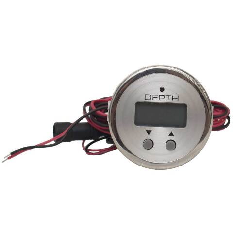 VeeThree Boat Depth Finder Gauge 67407 | Digital Silver 2 Inch